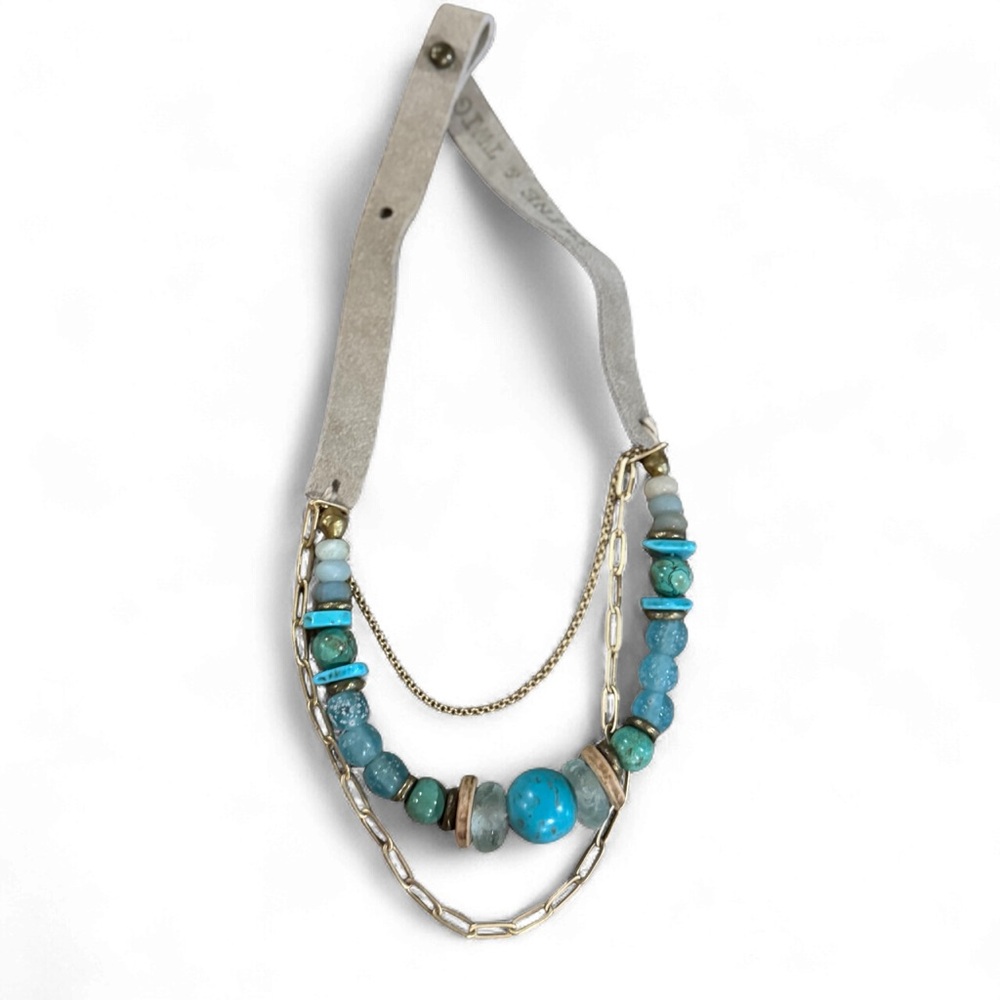 Twine & Twig Slim Chain Necklace in Tides (Blue) | NWT